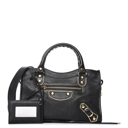 Balenciaga Chevre Gold Metallic Edge Hardware Mini City Black 1 of 7