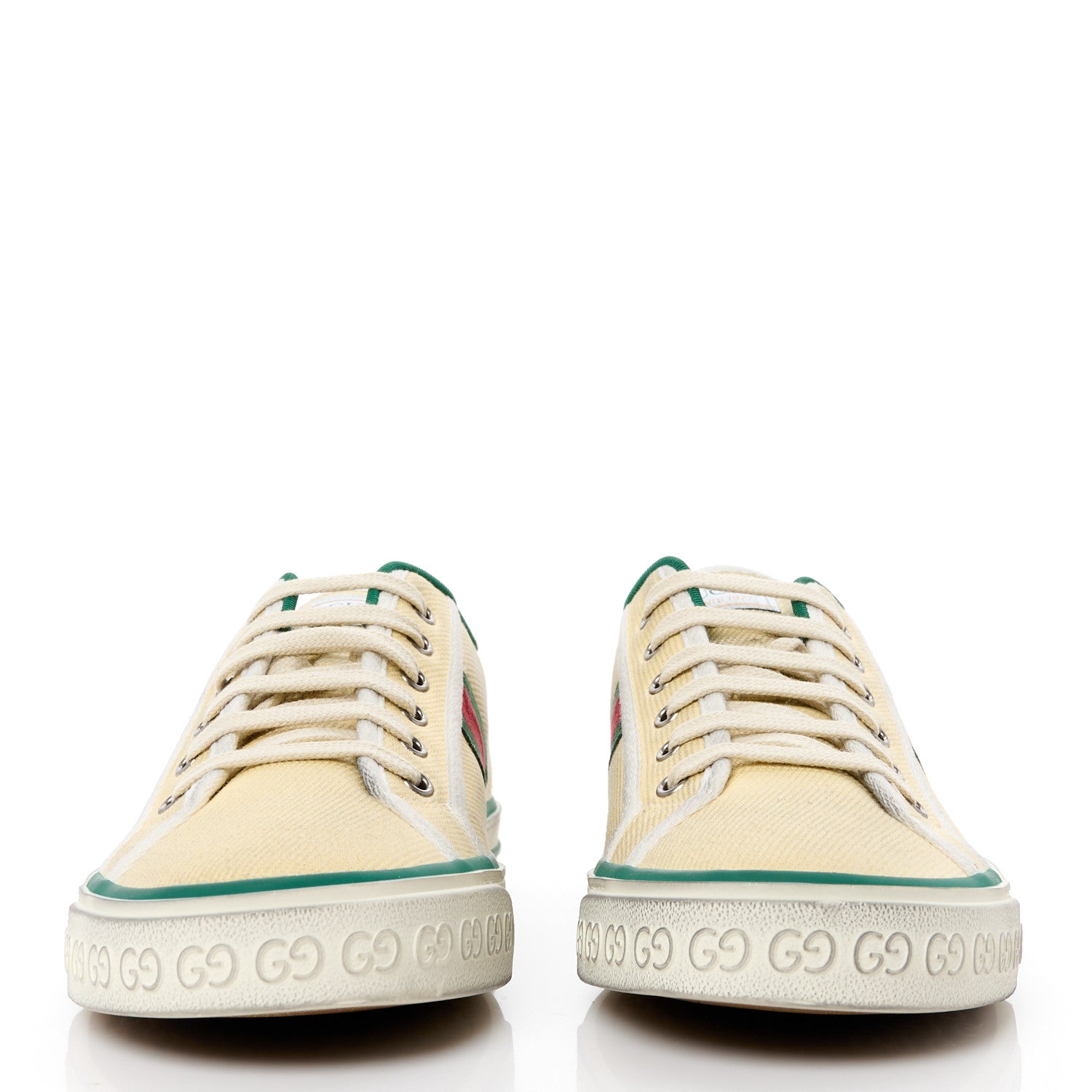 Gucci Old Tennis Tweed Web Mens 1977 Tennis Sneakers 10 Burro Mystic White 2 of 8