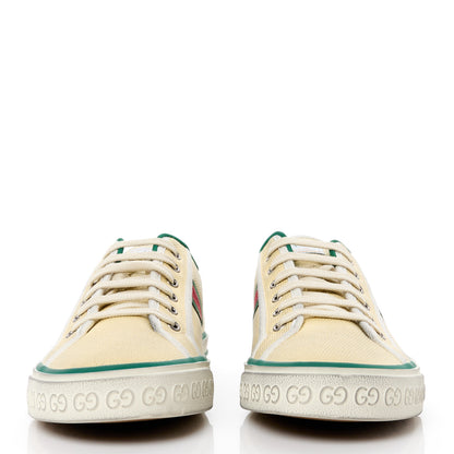 Gucci Old Tennis Tweed Web Mens 1977 Tennis Sneakers 10 Burro Mystic White 2 of 8