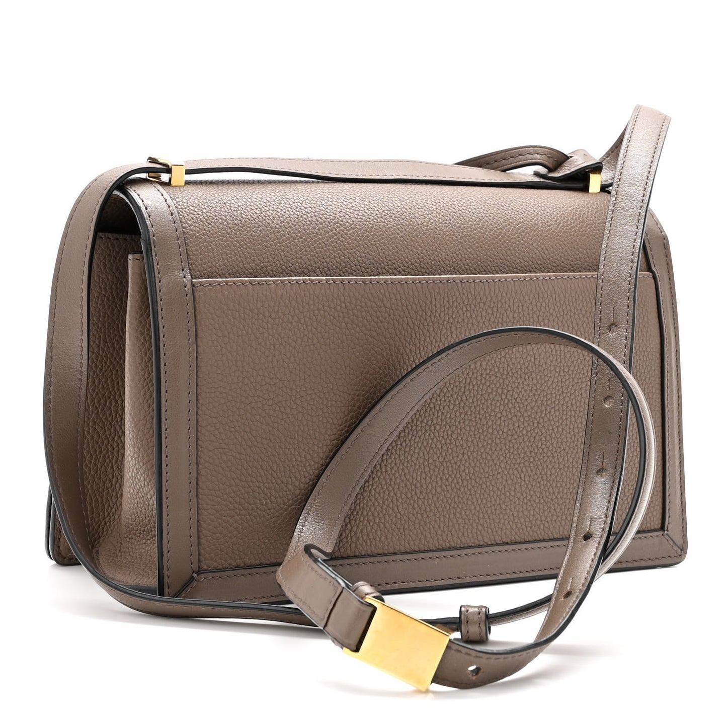 Grained Calfskin Medium Barcelona Shoulder Bag Taupe