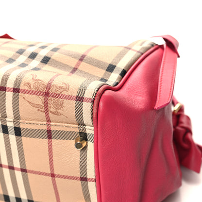 Burberry Haymarket Check Bow Canterbury Tote Pink 9 of 12