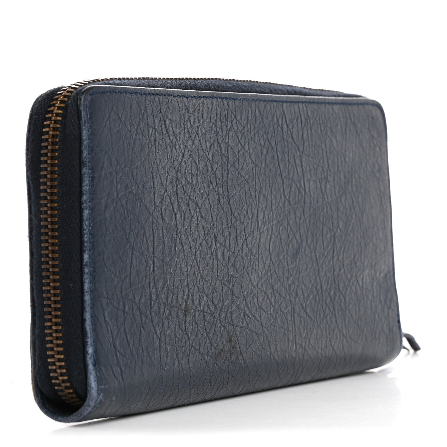 Balenciaga Agneau Classic Hardware Continental Zip Around Wallet Bleu Obscur 3 of 14