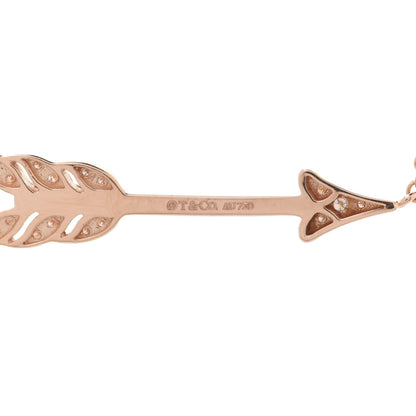 Tiffany 18K Rose Gold Diamond Arrow Pendant Necklace 5 of 7