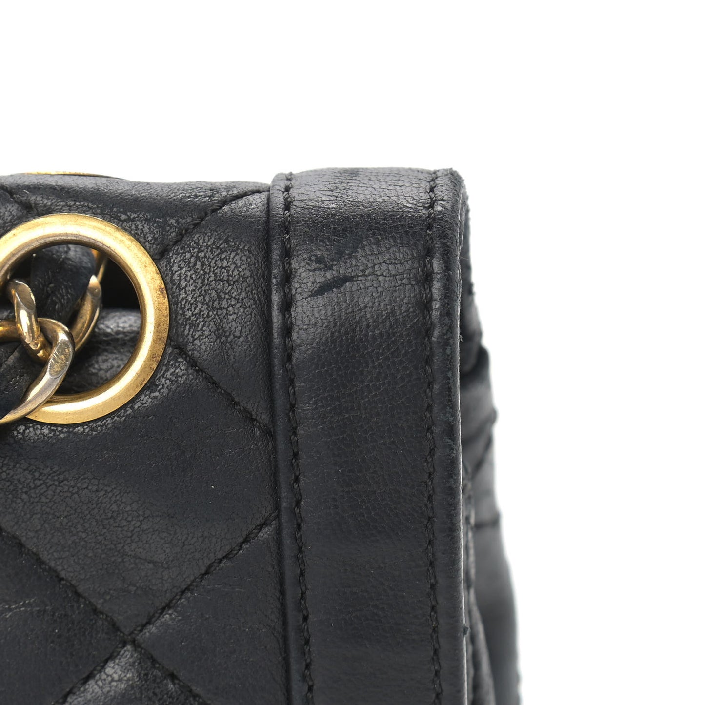 Lambskin Quilted Medium Double Flap Black