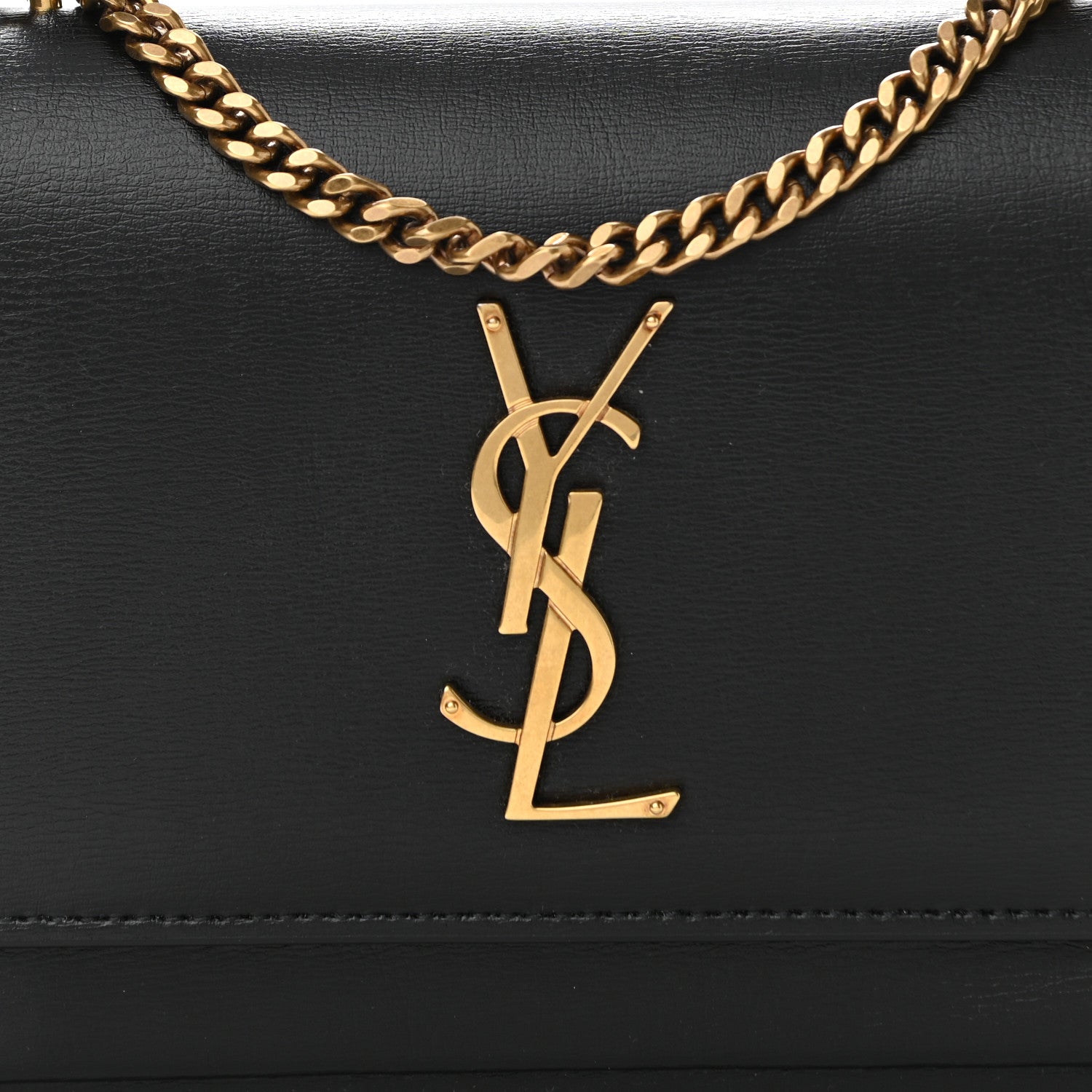 Saint Laurent Calfskin Monogram Sunset Chain Wallet Black 6 of 9