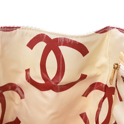 Chanel Woven Canvas Bekko Chain Tote White 8 of 11