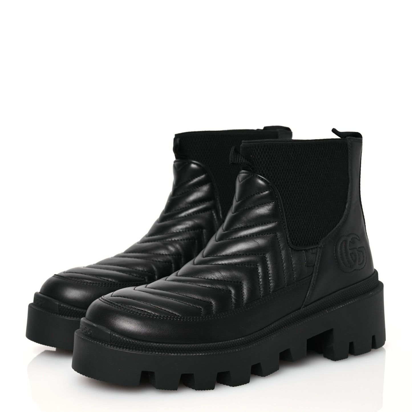 Calfskin Nappa Matelasse Frances Chelsea Boots 37 Black