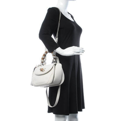 Gucci Calfskin Medium New Bamboo Top Handle Bag White 2 of 16