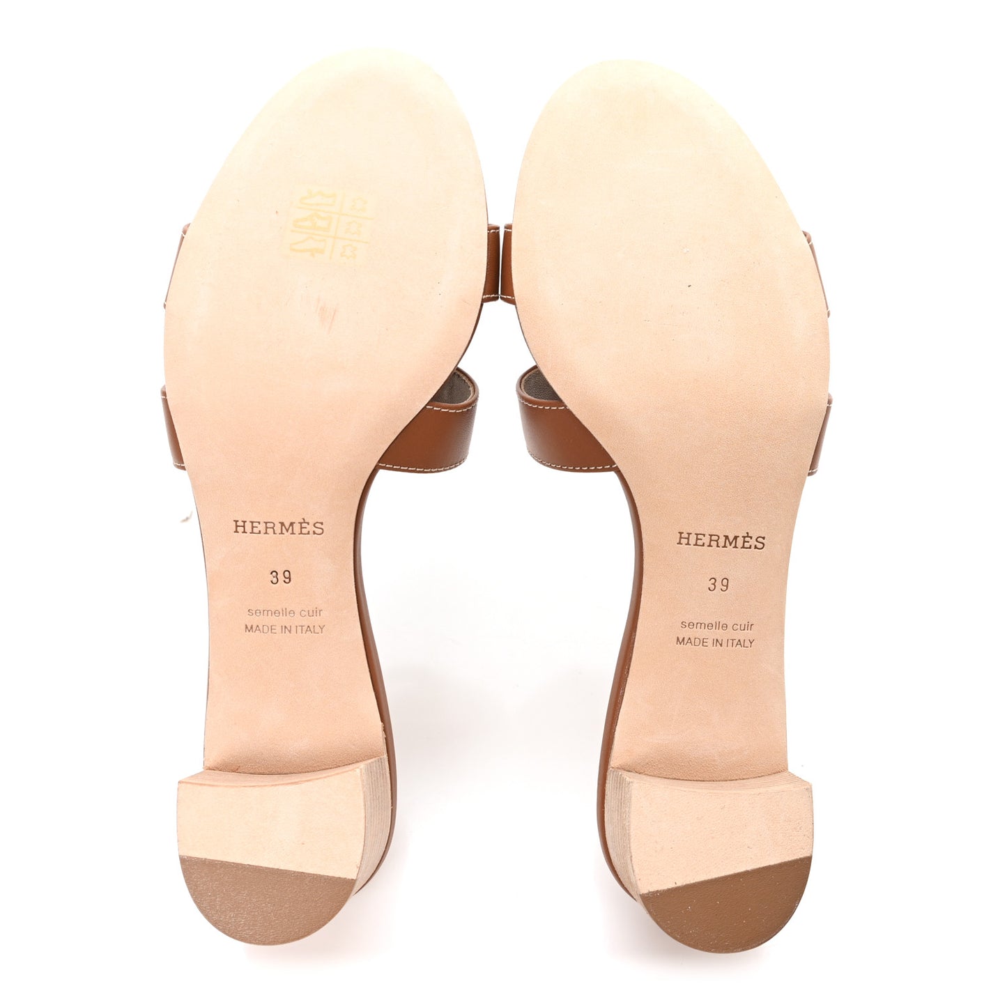 Calfskin Oasis Sandals 39 Gold