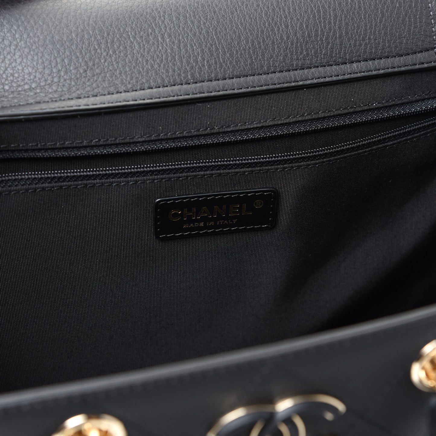 Bullskin Stitched Large Shopping Bag Black