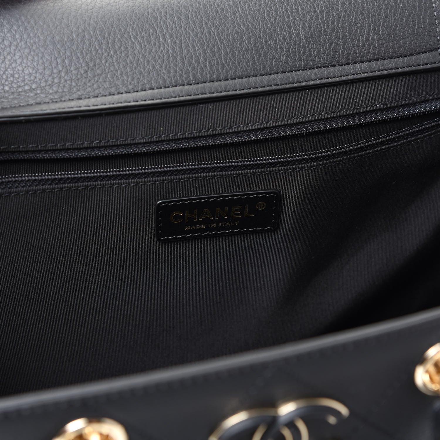 Chanel Bullskin Stitched Large Shopping Bag Black 9 of 12