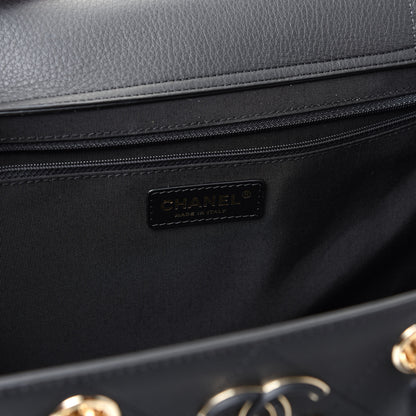 Chanel Bullskin Stitched Large Shopping Bag Black 9 of 12