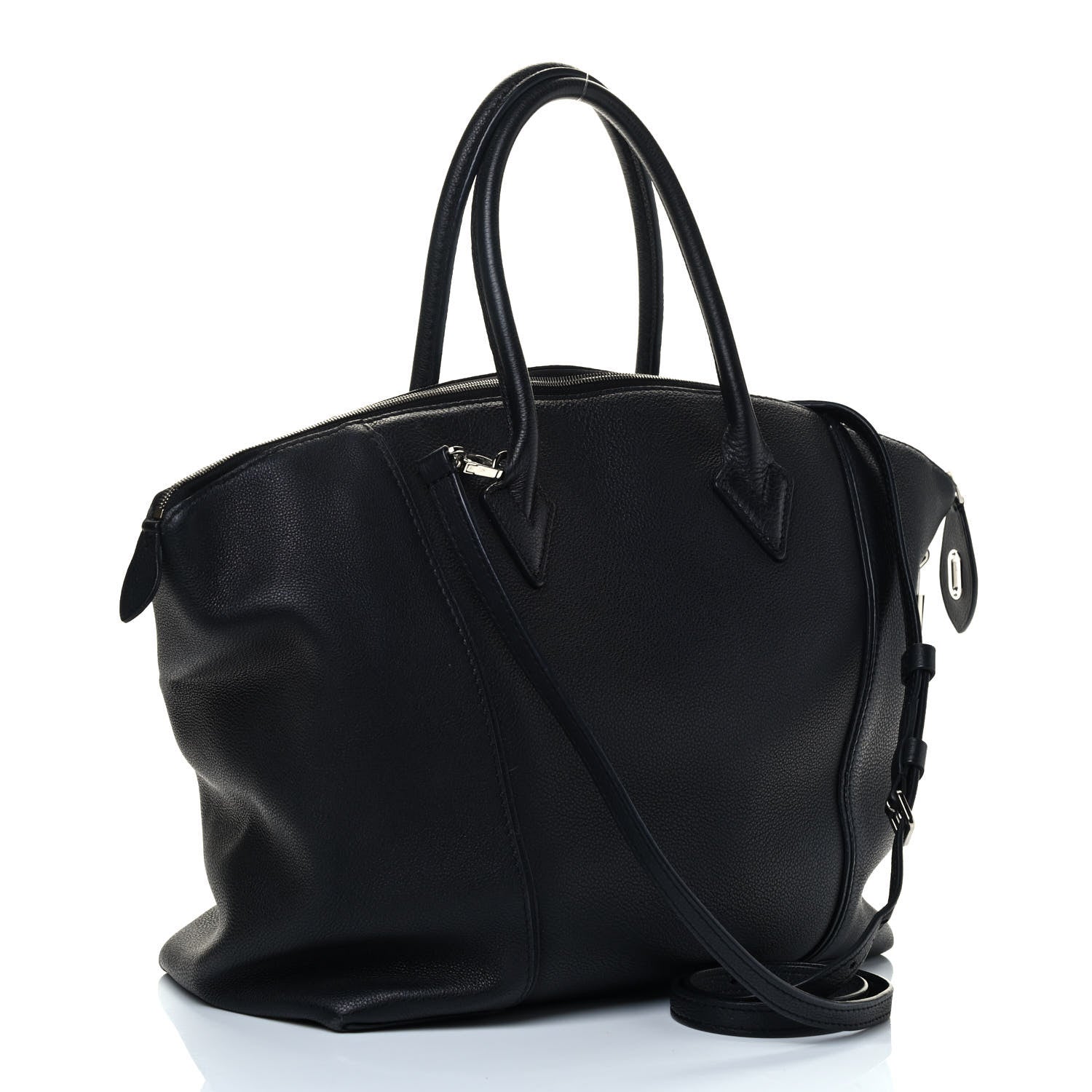 Louis Vuitton Veau Cachemire Soft Lockit MM Black 2 of 4