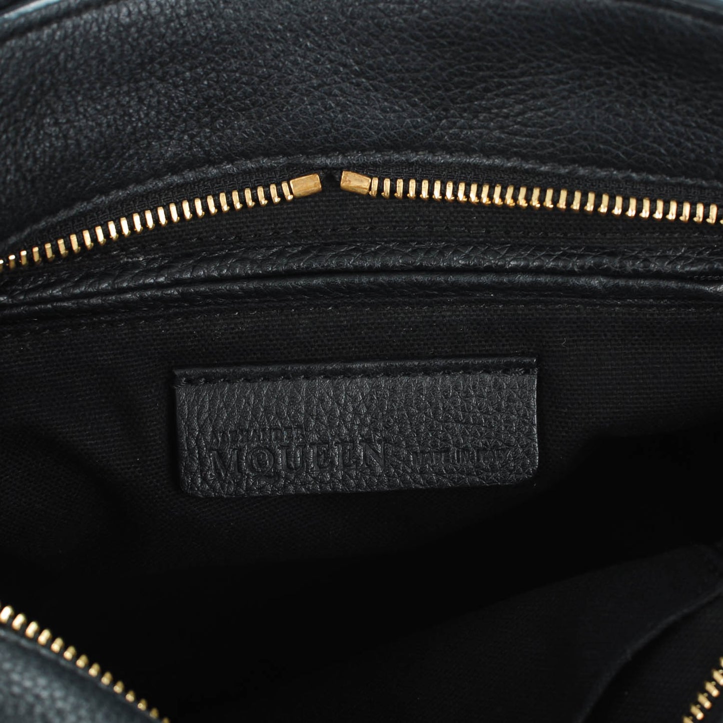 Pebbled Calfskin Mini Padlock Tote Black