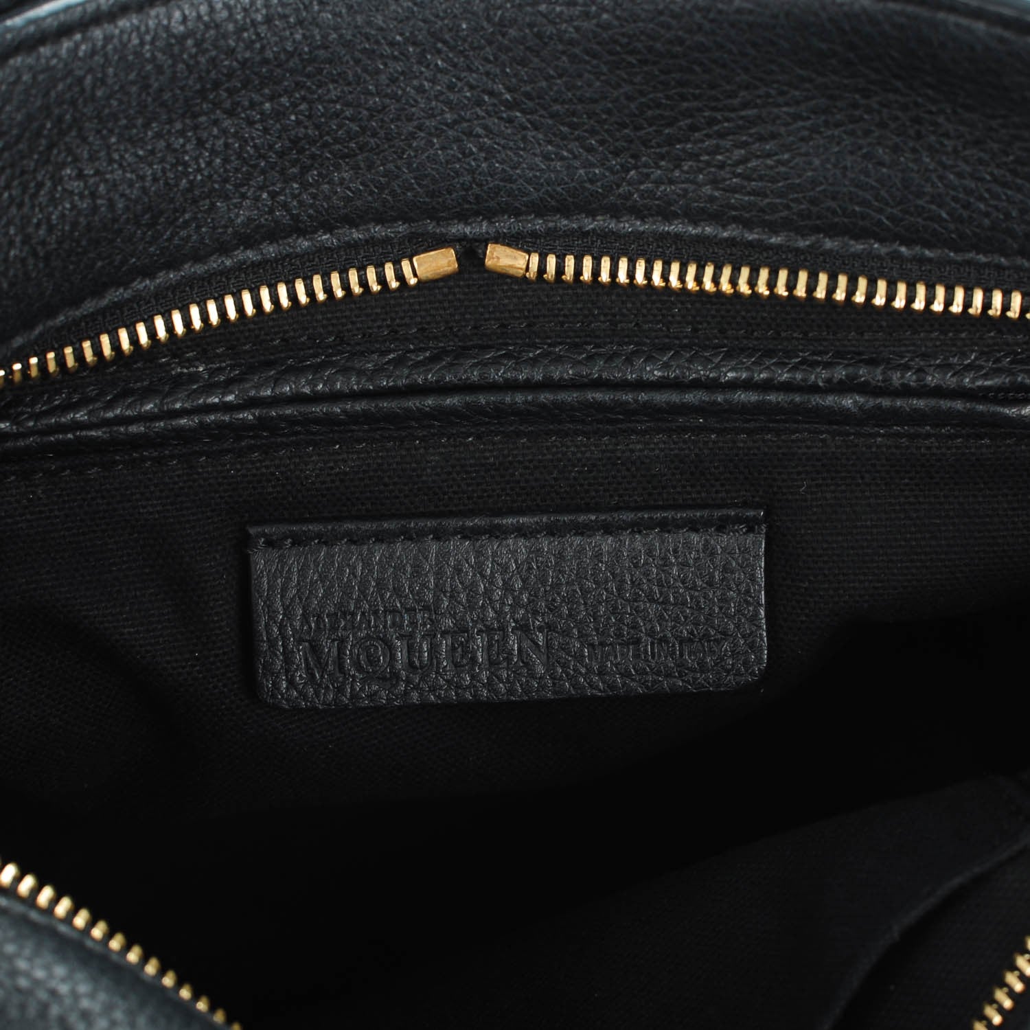 Alexander McQueen Pebbled Calfskin Mini Padlock Tote Black 6 of 7
