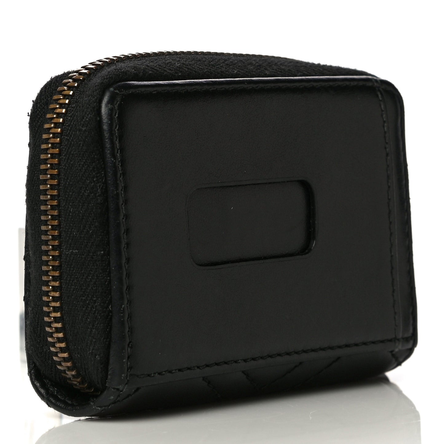 Calfskin Matelasse GG Marmont Zip Around Card Case Black