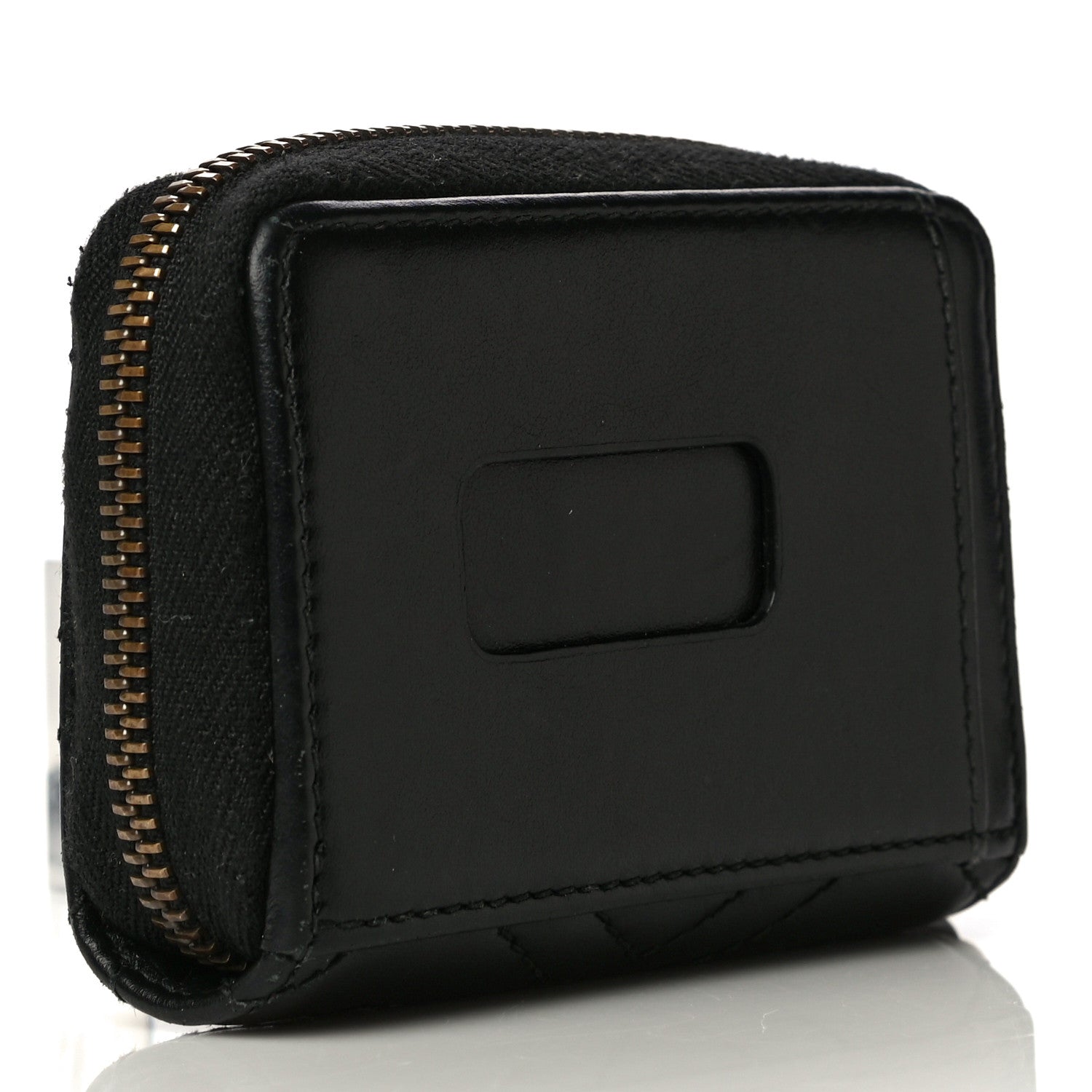 Gucci Calfskin Matelasse GG Marmont Zip Around Card Case Black 2 of 13
