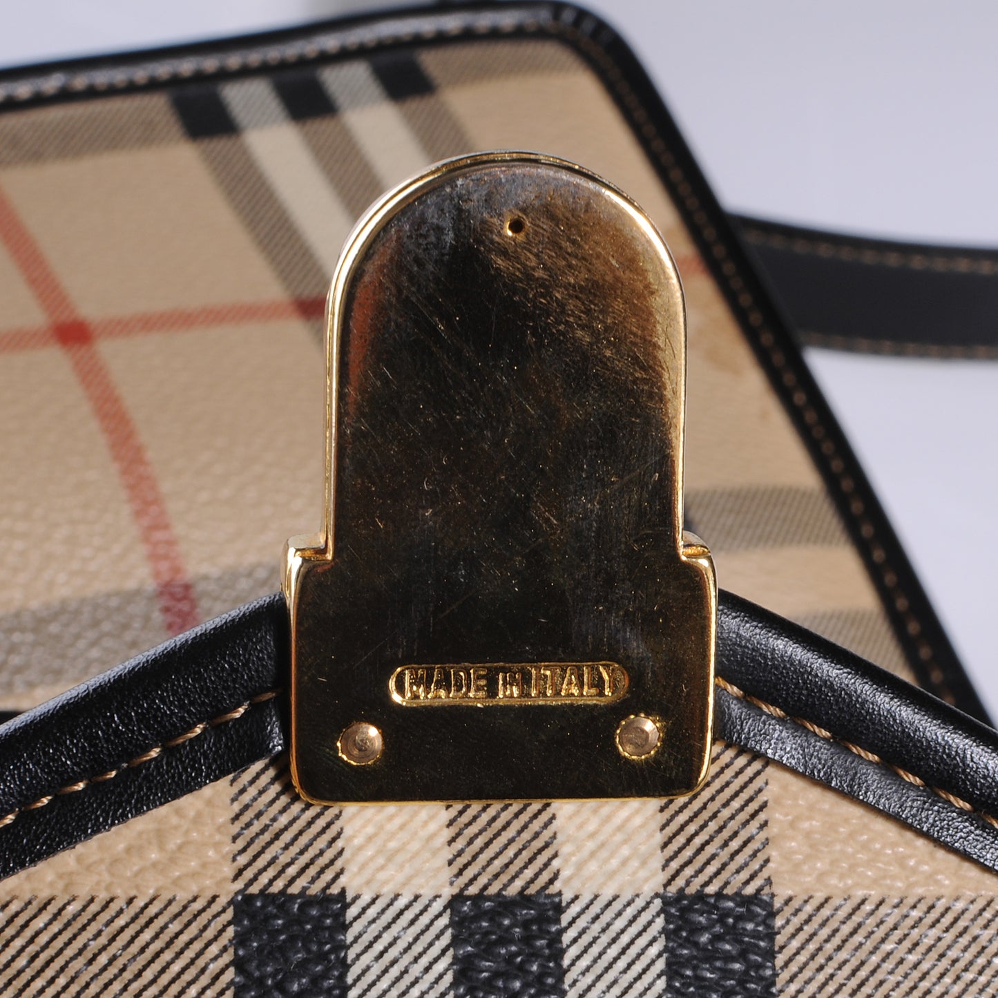 Haymarket Check Calfskin Briefcase Black