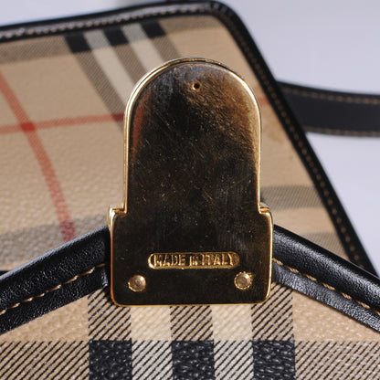 Burberry Haymarket Check Calfskin Briefcase Black 6 of 8