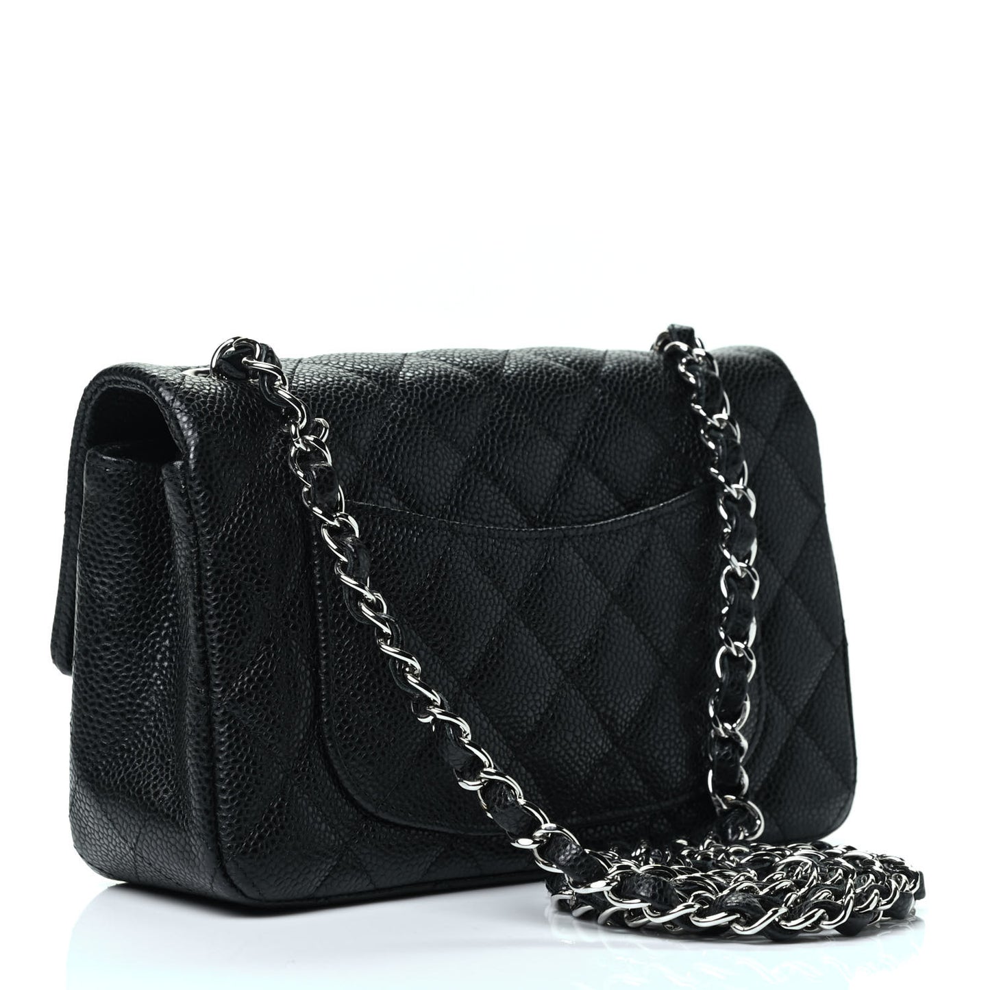 Caviar Quilted Mini Rectangular Flap Black