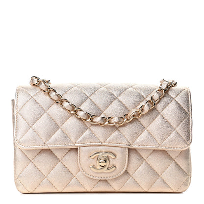Chanel Metallic Lambskin Quilted Mini Rectangular Flap Gold 1 of 4