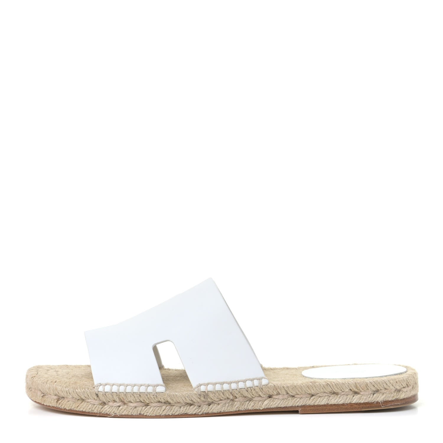 Hermes Calfskin Mens Antigua Espadrille Sandals 44 White 1 of 6