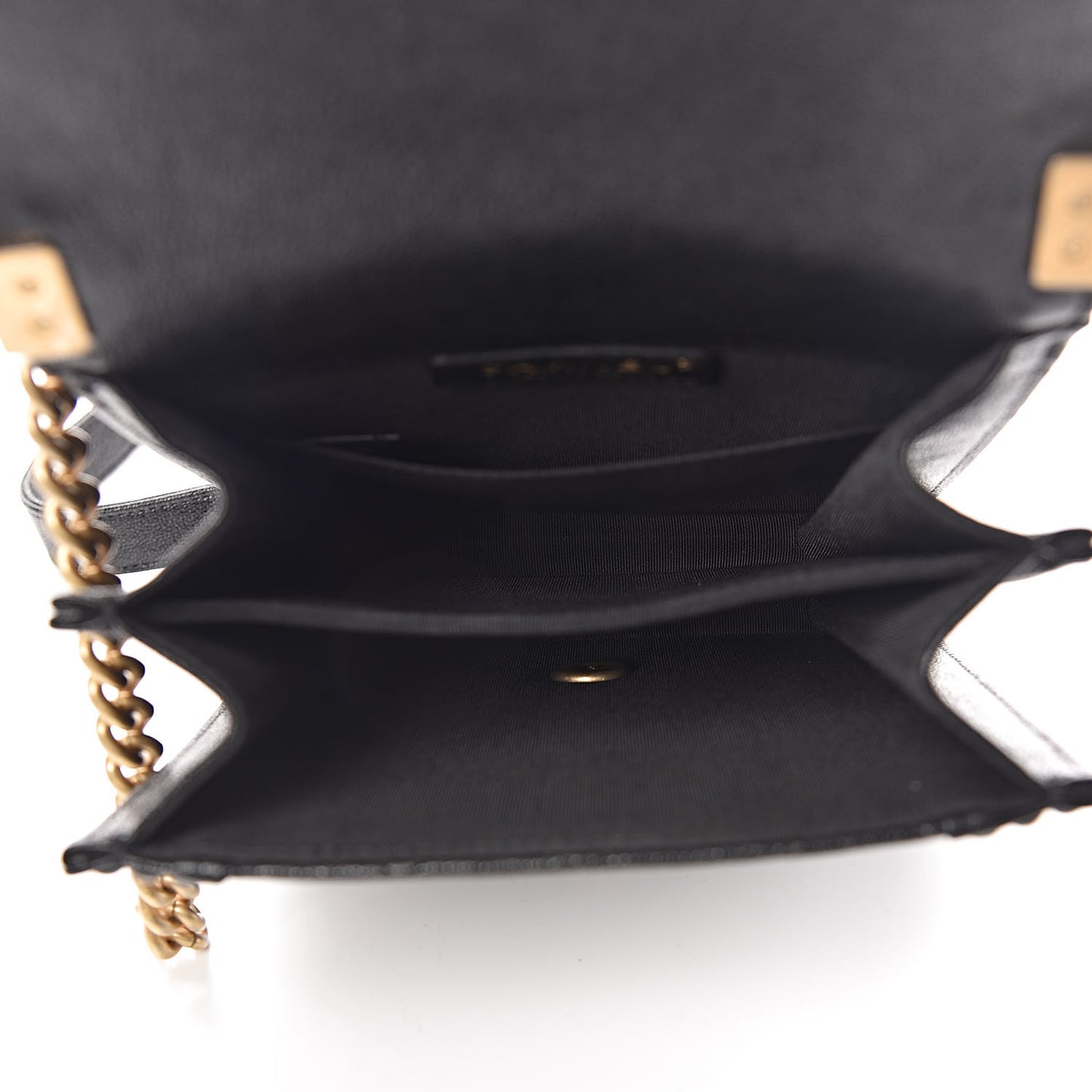 Caviar Quilted North South Boy Flap Black