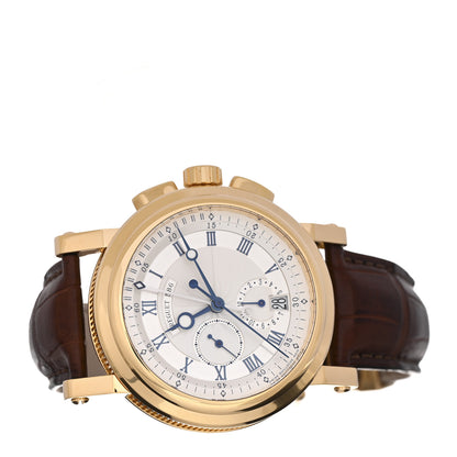 Breguet 18K Yellow Gold Alligator 42mm Marine Chronograph Automatic Watch 5827/BA 2 of 4