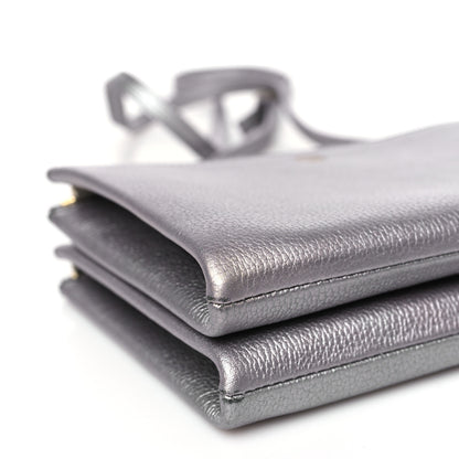 MCM Grained Calfskin Milla Double Crossbody Bag Spike Silver 10 of 11