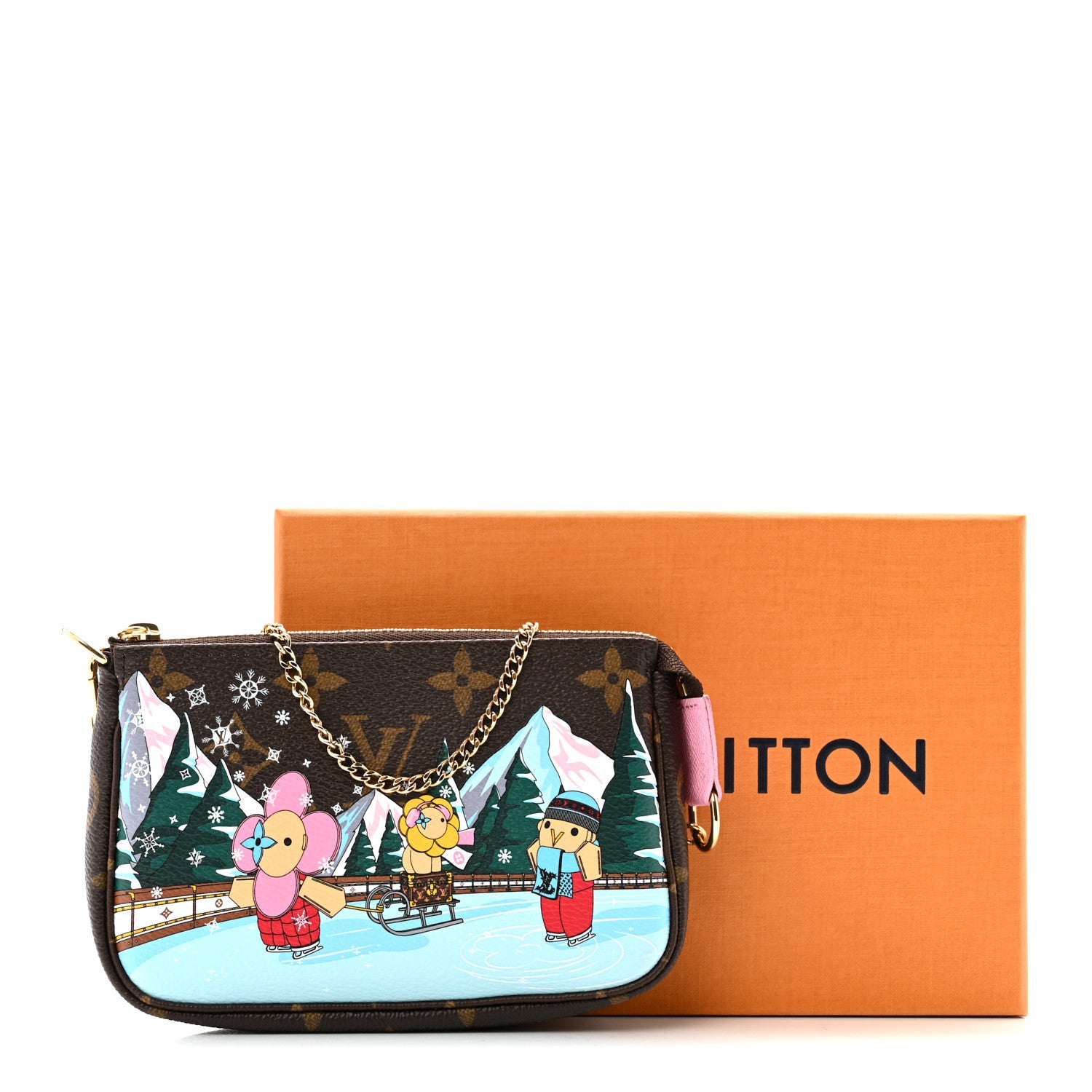 Louis Vuitton Monogram 2023 Christmas Animation Alpine Mini Pochette Accessories Pink 10 of 10