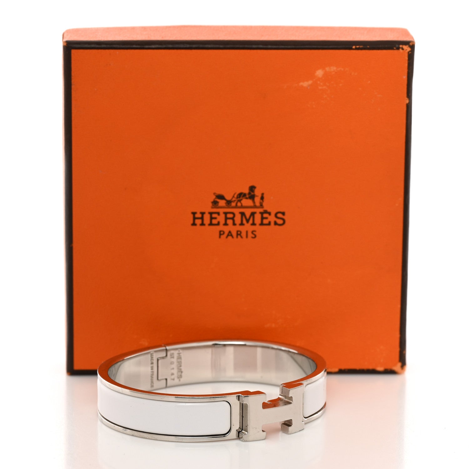 Hermes Enamel Narrow Clic Clac H Bracelet PM White 6 of 6