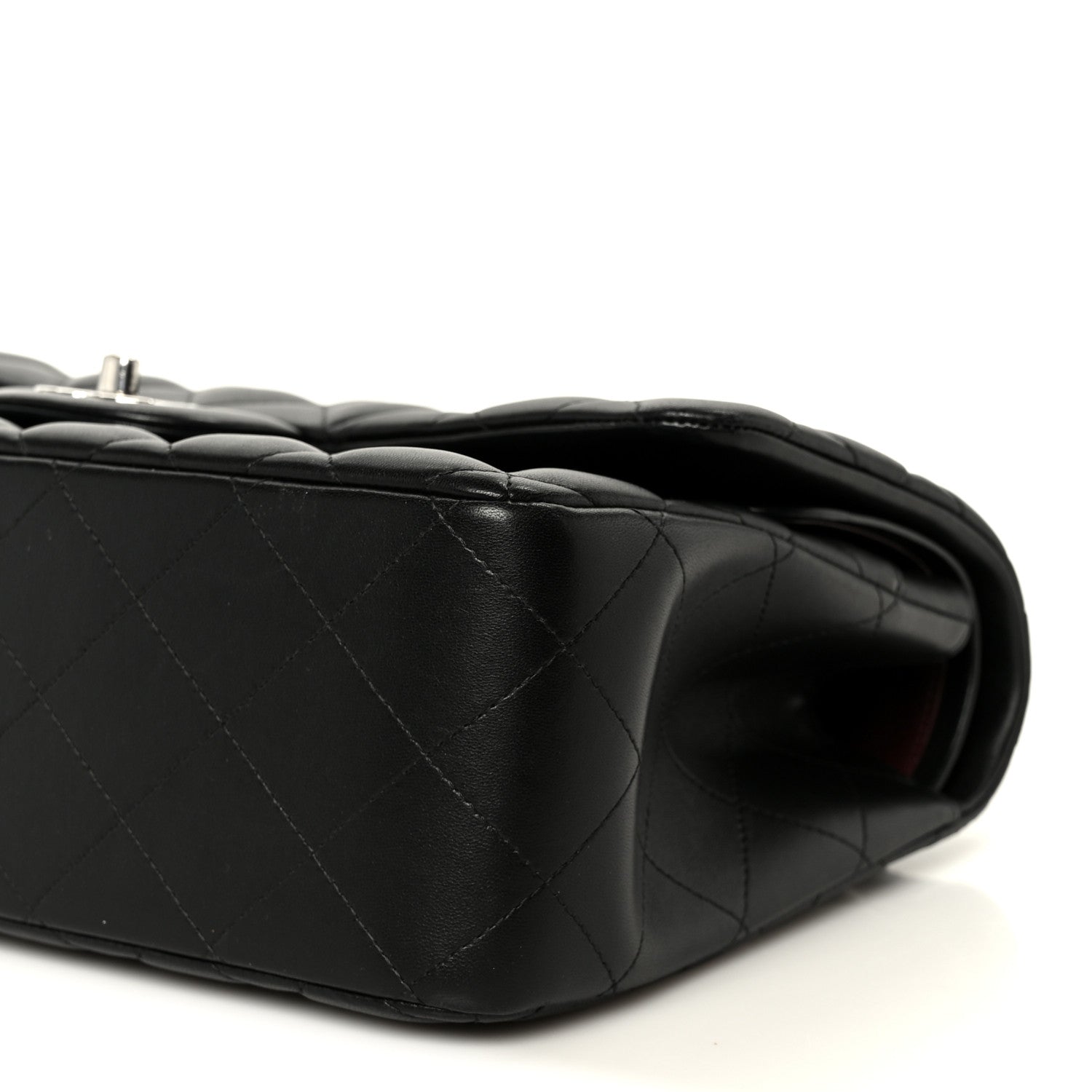 Chanel Lambskin Quilted Jumbo Double Flap Black 11 of 12