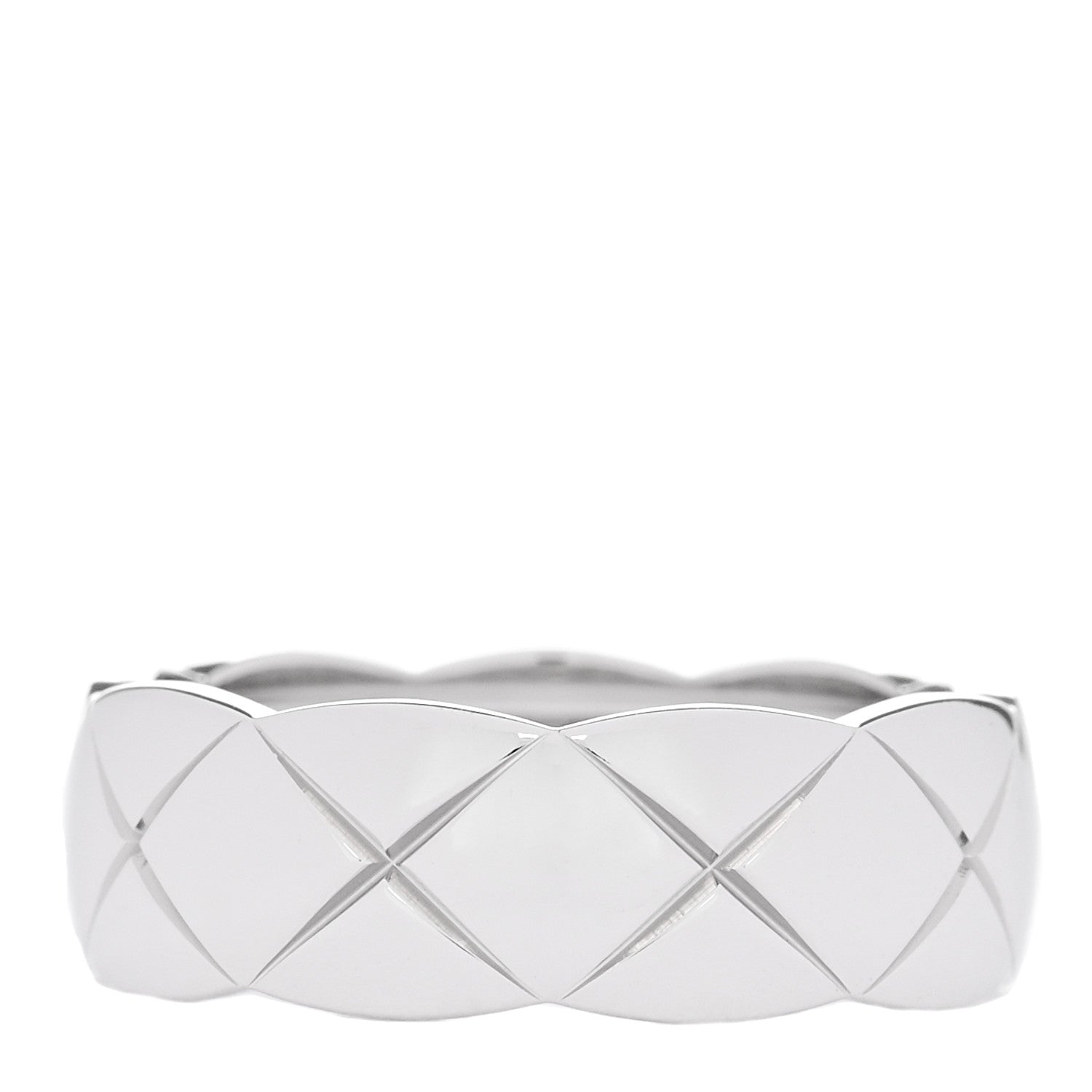 Chanel 18K White Gold Small Coco Crush Ring 53 6.5 1 of 6