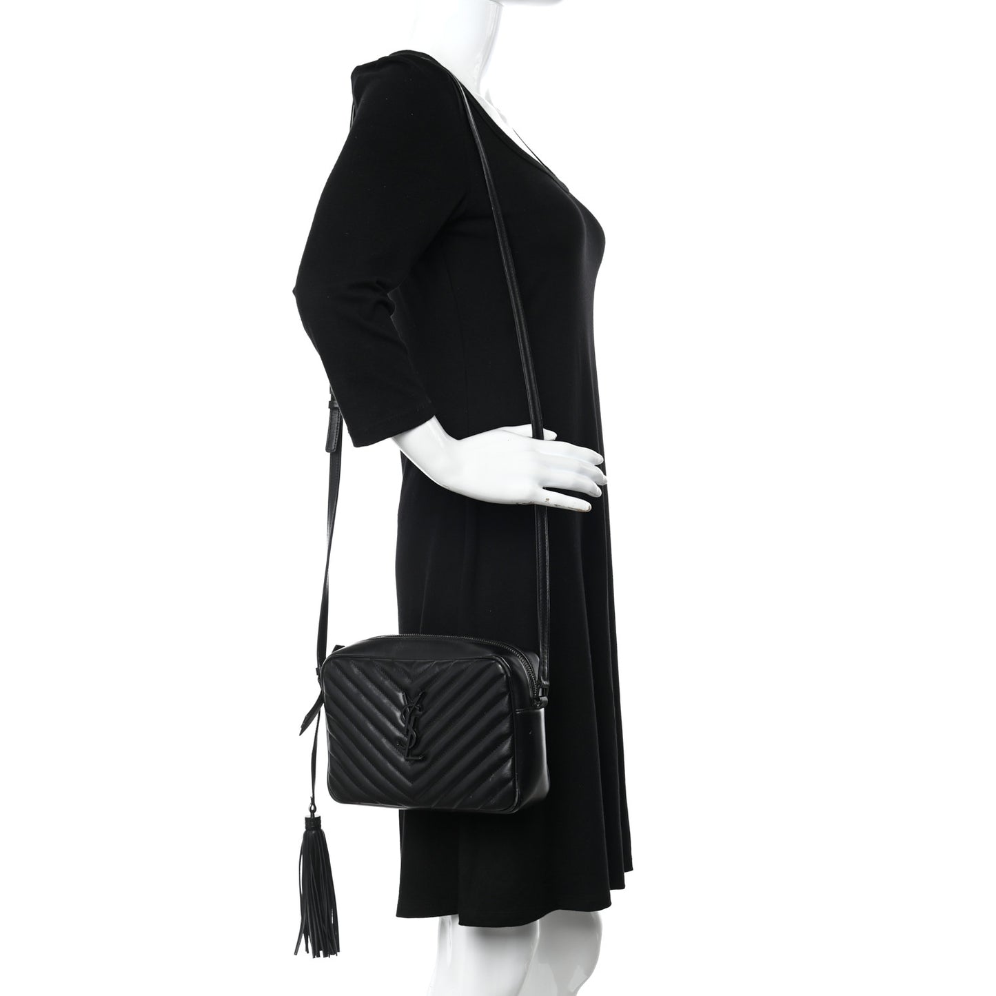 Calfskin Matelasse Monogram Monochrome Lou Camera Bag Black