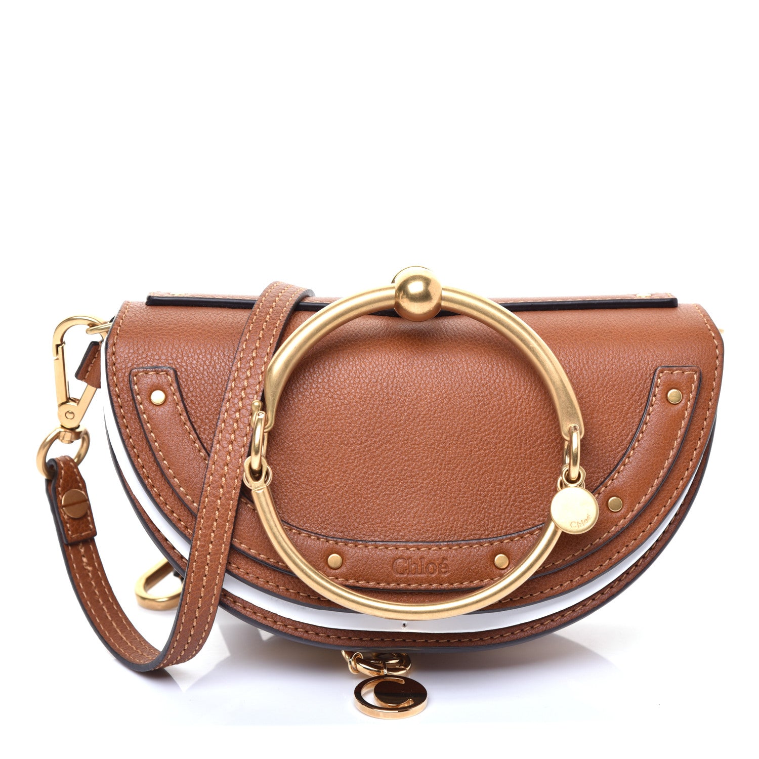 Chloe Calfskin Small Nile Bracelet Minaudiere Bag Caramel 1 of 11