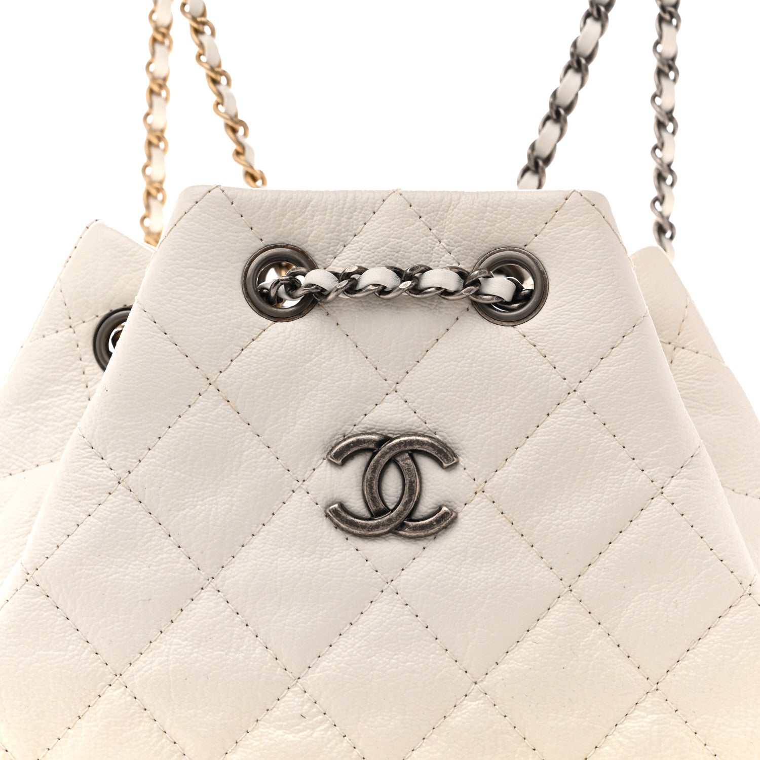 Chanel Patent Goatskin Quilted Small Gabrielle Backpack White 8 of 12