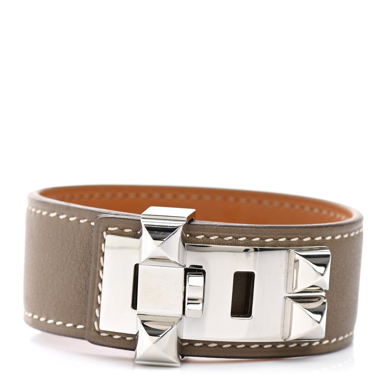 Hermes Swift Collier de Chien CDC 24 Bracelet T3 Etoupe 1 of 6