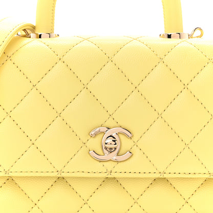 Chanel Caviar Quilted Extra Mini Coco Handle Flap Light Yellow 8 of 10