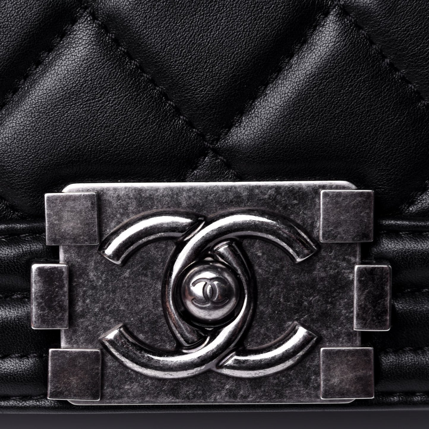 Calfskin Quilted New Medium Boy Flap Black