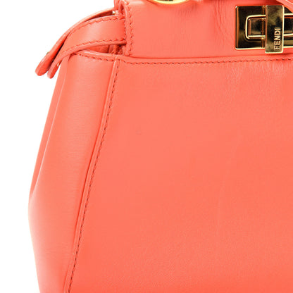 Fendi Nappa Mini Peekaboo Iconic Satchel Azalea 10 of 11