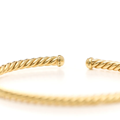 David Yurman 18K Yellow Gold 4mm Cablespira Bracelet 3 of 5