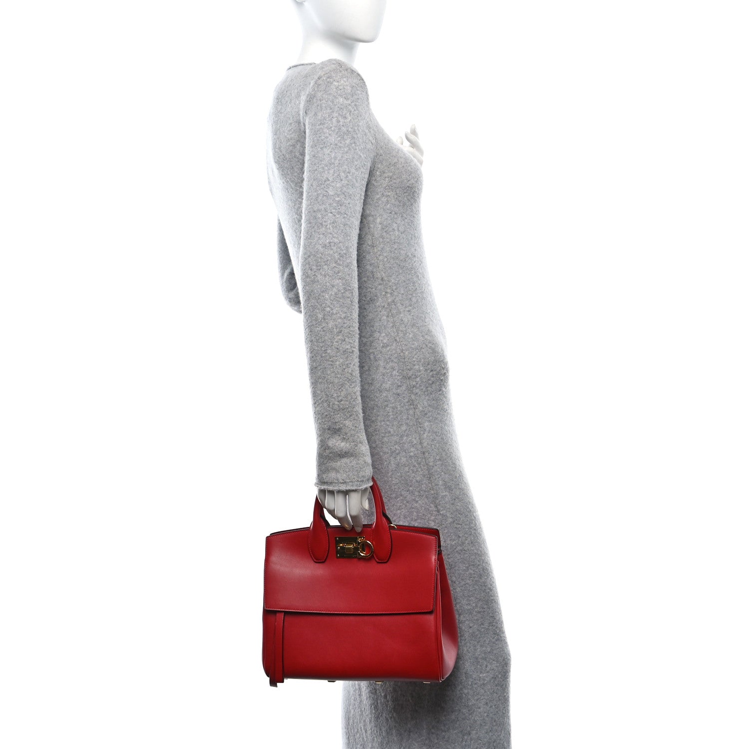 Salvatore Ferragamo Calfskin Medium The Studio Bag Red 2 of 10