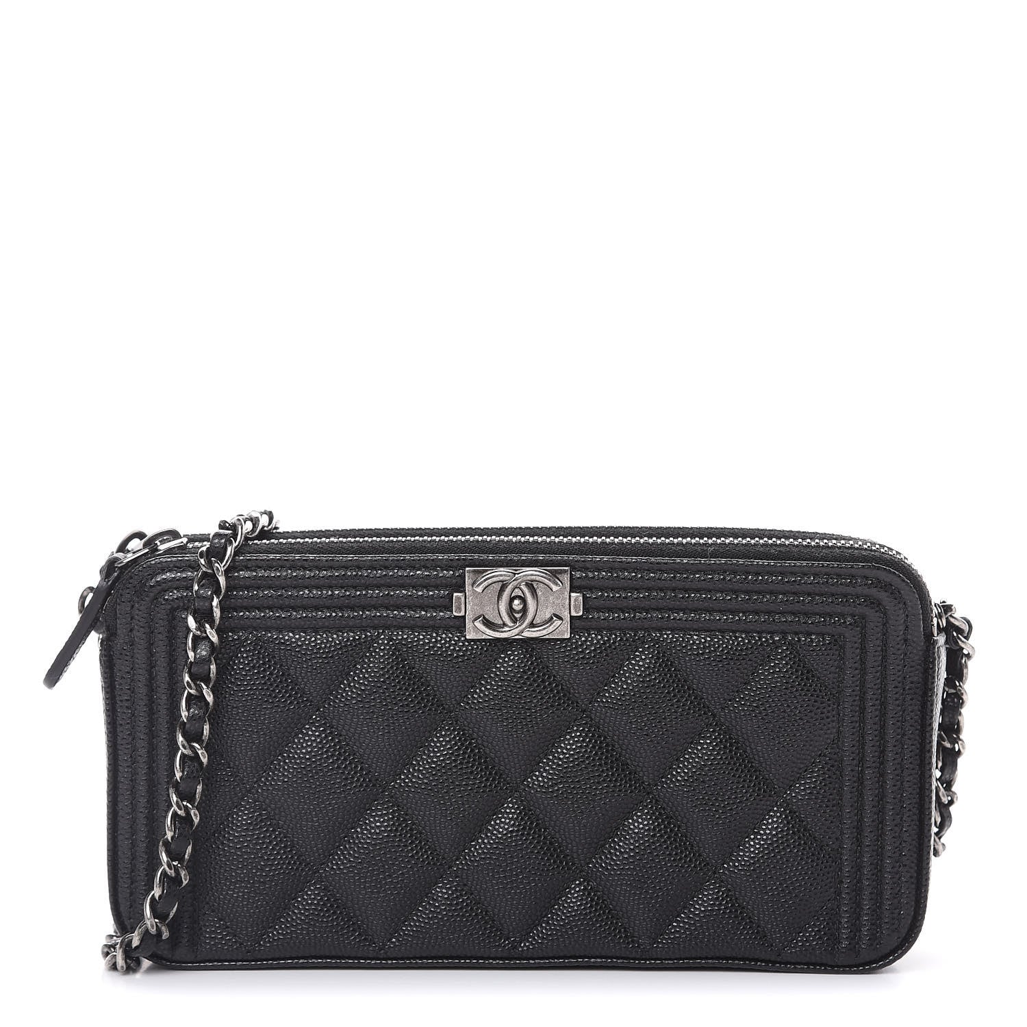Chanel Caviar Quilted Small Boy Clutch With Chain Black 1 of 11