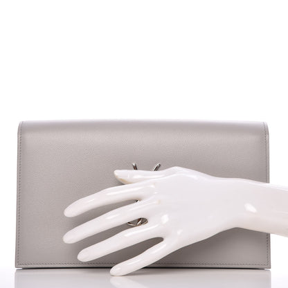 Saint Laurent Grain De Poudre Classic Monogram Kate Clutch Souris 2 of 7