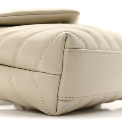 Saint Laurent Calfskin Y Quilted Monogram Toy Loulou Crossbody Bag Crema Soft 9 of 11
