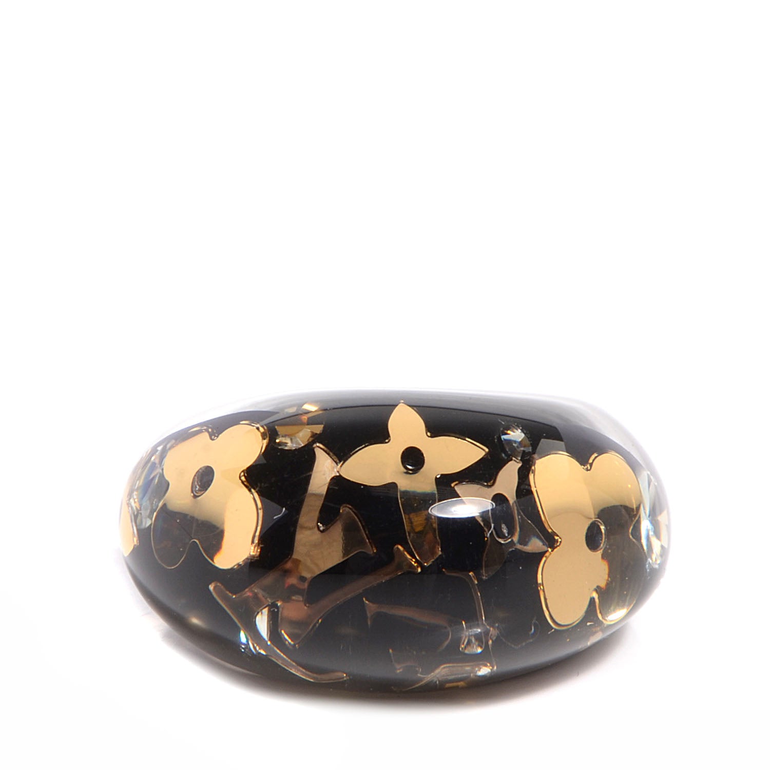 Louis Vuitton Resin Inclusion Ring Large 8 Black 1 of 3