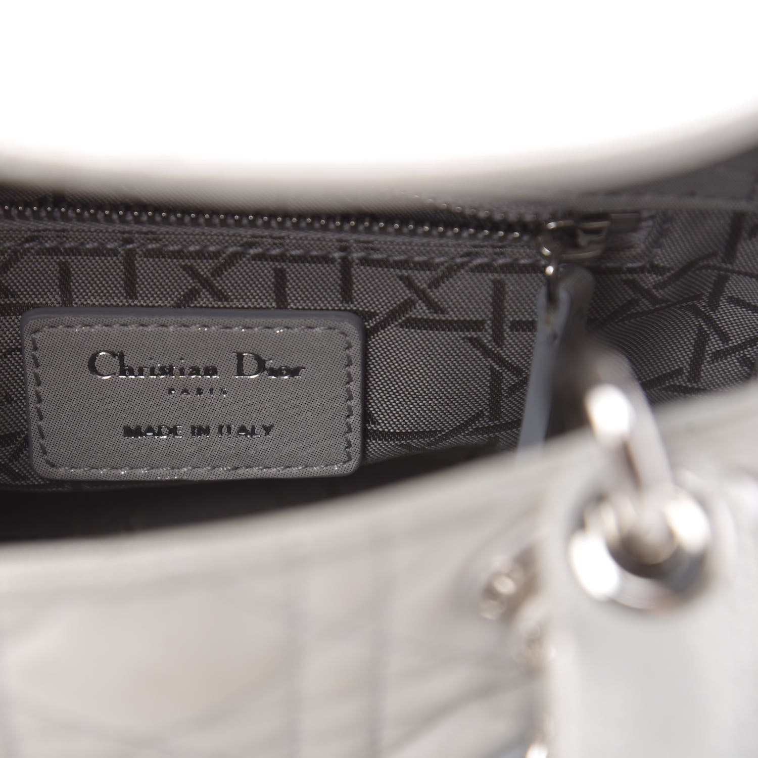 Christian Dior Metallic Lambskin Cannage Mini Lady Dior Silver 6 of 13