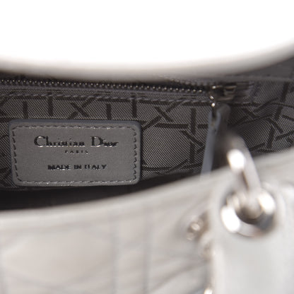 Christian Dior Metallic Lambskin Cannage Mini Lady Dior Silver 6 of 13