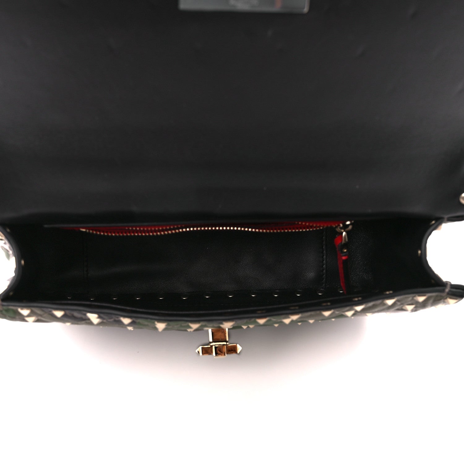 Valentino Garavani Nappa Camouflage Medium Rockstud Spike Shoulder Bag Verde Rouge 5 of 11
