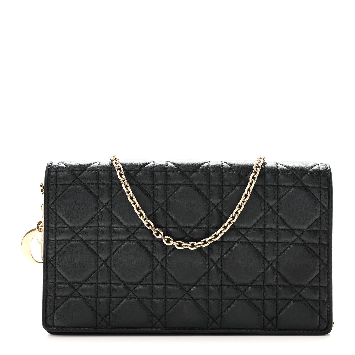 Lambskin Cannage Lady Dior Pouch Black